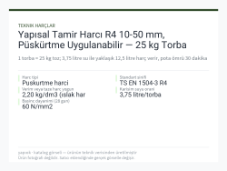 Yapısal Tamir Harcı R4 10-50 mm, Püskürtme Uygulanabilir — 25 kg Torba