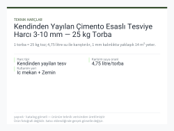 Kendinden Yayılan Çimento Esaslı Tesviye Harcı 3-10 mm — 25 kg Torba