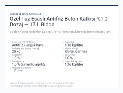 Özel Tuz Esaslı Antifriz Beton Katkısı %1,0 Dozaj — 17 L Bidon