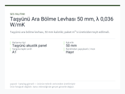 Taşyünü Ara Bölme Levhası 50 mm, λ 0,036 W/mK