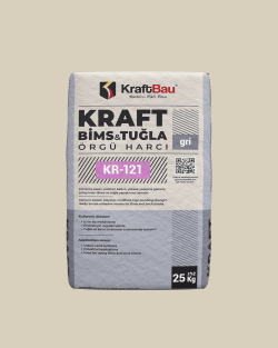 KraftBau Kraft Bims ve Tuğla Örgü Harcı KR-121 25 kg Gri uygulama örneği