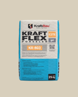KraftBau Kraft Flex Porselen KR-803 Seramik Yapıştırıcı C2TE 25 kg Gri uygulama örneği
