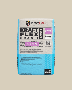 KraftBau Kraft Flex Granit Power KR-809 Seramik Yapıştırıcı C2TS1 25 kg Beyaz