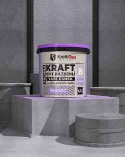 KraftBau Techno Kraft Çift Bileşenli Yarı Elastik Su İzolasyon Harcı B Bileşen KR-5150-1 6,5 kg Beyaz uygulama örneği