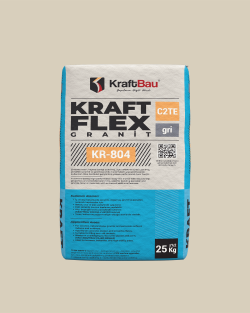 KraftBau Kraft Flex Granit KR-804 Seramik Yapıştırıcı C2TE 25 kg Gri uygulama örneği
