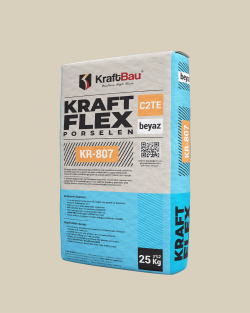 KraftBau Kraft Flex Porselen KR-807 Seramik Yapıştırıcı C2TE 25 kg Beyaz
