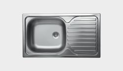 Krom Evye Classic 301 Tek Hazneli Damlalıklı Evye 0,50 mm 150 mm Hazne 43,5x78 cm Saten