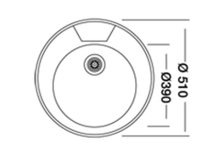 Krom Evye Rondo 146 Tek Hazneli Evye 0,80 mm Ø51 cm Linen (keten desenli) uygulama örneği
