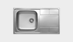 Krom Evye XTrend 331 Tek Hazneli Damlalıklı Evye 0,80 mm 50x86 cm Parlak (Polisajlı)