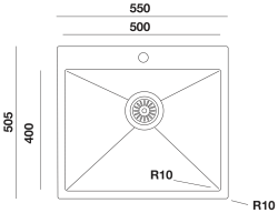 Krom Evye Crux H3104050R10KBT Tek Hazneli Evye 55x50,5 cm Parlak (Polisajlı) uygulama örneği