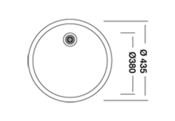 Krom Evye Rondo 192 Tek Hazneli Evye 0,80 mm Ø43,5 cm Linen (keten desenli) uygulama örneği