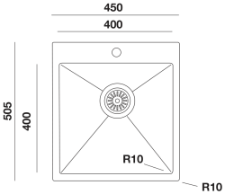 Krom Evye Crux H3104040R10KBT Tek Hazneli Evye 45x50,5 cm Parlak (Polisajlı) uygulama örneği