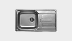 Krom Evye Colea 199 Tek Hazneli Damlalıklı Evye 0,60 mm 43,5x78 cm Saten