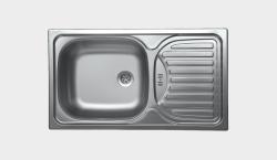 Krom Evye Classic 302 Tek Hazneli Damlalıklı Evye 0,50 mm 150 mm Hazne 43,5x78 cm Saten