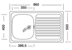 Krom Evye Classic 178 Tek Hazneli Damlalıklı Evye 0,50 mm 150 mm Hazne 50x86 cm Saten
