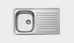 Krom Evye Classic 178 Tek Hazneli Damlalıklı Evye 0,60 mm 165 mm Hazne 50x86 cm Saten