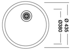 Krom Evye Undermount 103 Tek Hazneli Evye 0,80 mm Ø38 cm Linen (keten desenli)