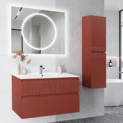Lineart Ibiza 800 Lavabo Modül + Sharp Lake Led Aydınlatmalı Ayna Dolap Modül 80 cm Cotto