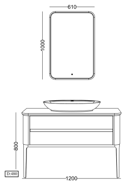 Lineart La Vie 1200 Lavabo Modül + Led Ayna Modül (ahşap çerçeveli) 120 cm Ceviz-Füme uygulama örneği