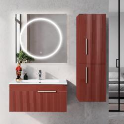 Lineart Plano 1000 Lavabo Modül + Sharp Lake Led Aydınlatmalı Ayna Dolap Modül 100 cm Cotto