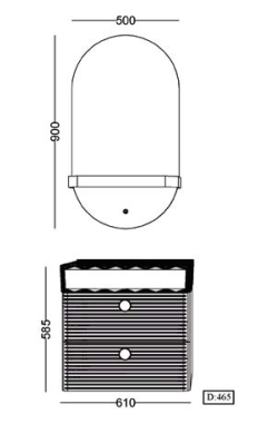Lineart Eva 610 Lavabolu Modül + Vista Led Ayna Modül 60 cm Sahra uygulama örneği