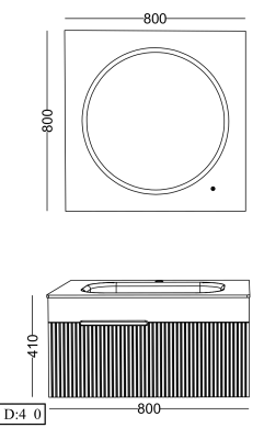 Lineart Plano 810 Lavabo Modül + Bella Led Ayna Modül 80 cm Cotto uygulama örneği