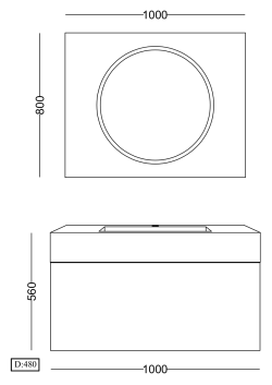 Lineart Uniq 1000 Lavabolu Modül + Bella Led Ayna Modül 100 cm Kahve Oxid uygulama örneği