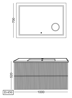 Lineart Verti 1010 Lavabo Modül + Voyage Büyüteçli Led Ayna Modül 100 cm Beyaz uygulama örneği