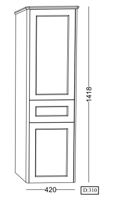 Lineart Frame Boy Dolabı 42x141,8x31 cm Füme uygulama örneği