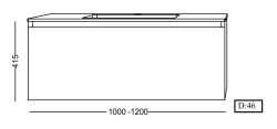 Lineart Bella 1000 Lavabolu Modül + Sharp Lake Led Aydınlatmalı Ayna Dolap Modül 100 cm Cement uygulama örneği