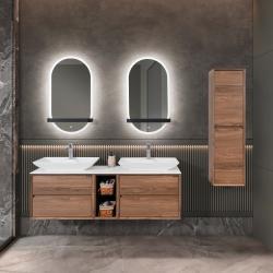 Lineart Giza 1550D Çift Lavabolu Modül + Vista Led Ayna Modül 155 cm Salerno uygulama örneği