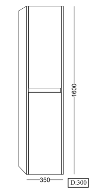 Lineart Delta Boy Dolabı 35x160x30 cm Milo-Füme uygulama örneği