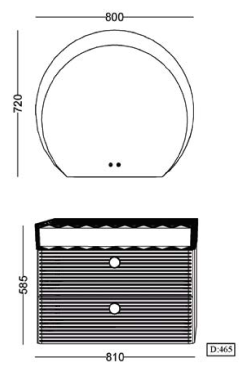 Lineart Eva 810 Lavabo Modül + Eva Ø80 Buğu Önleyici Led Ayna Modül 80 cm Sahra uygulama örneği