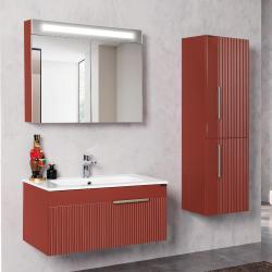 Lineart Plano 1200 Lavabo Modül + Sharp Lake Led Aydınlatmalı Ayna Dolap Modül 120 cm Cotto uygulama örneği