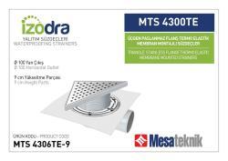 Mesa Teknik Izodra Termo Elastik Örtü Paslanmaz Flanş Montajlı Süzgeç Sistemi (MTS 3900TE–4300TE) — 20 cm Üçgen, Yan Çıkış Ø100 mm, 9 cm