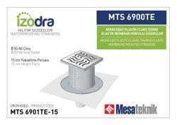 Mesa Teknik Izodra Termo Elastik Örtü Plastik Flanş Montajlı Süzgeç Sistemi (MTS 6900TE–7300TE) — Mikro (10x10 cm), Alt Çıkış Ø50 mm, 15 cm