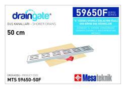 Mesa Teknik MTS 59650F S Sifon Uyumlu İzolasyon Fileli Klasik Seri Duş Kanalı — 50 cm