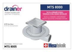 Mesa Teknik Drainer Seramik Uyumlu Yükseklik Ayarlı Süzgeç (MTS 8000 / 8100) — 10x10 cm, Yan Çıkış Ø70 mm