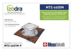 Mesa Teknik Izodra Basçık Paslanmaz Flanş Membran Montajlı Süzgeç Sistemi (MTS 4400M / 4500M) — 10x10 cm, Alt Çıkış Ø50 mm