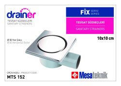 Mesa Teknik MTS 160 Fix Serisi Tesisat Süzgeci — 10x10 cm, Yan Çıkış Ø50 mm