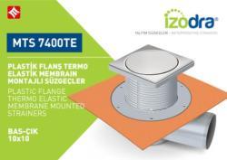 Mesa Teknik Izodra Basçık Termo Elastik Örtü Plastik Flanş Montajlı Süzgeç Sistemi (MTS 7400TE / 7500TE) — 10x10 cm, Alt Çıkış Ø100 mm
