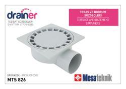 Mesa Teknik Teras ve Bodrum Süzgeci (MTS 804-826) — 25x25 cm, Yan Çıkış Ø100 mm