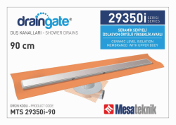 Mesa Teknik MTS 29350i Seramik Seviyeli İzolasyon Örtülü Yükseklik Ayarlı Duş Kanalı — 90 cm