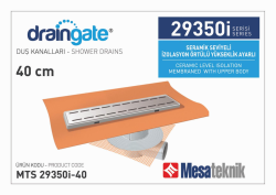 Mesa Teknik MTS 29350i Seramik Seviyeli İzolasyon Örtülü Yükseklik Ayarlı Duş Kanalı — 40 cm