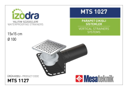 Mesa Teknik Izodra Bitüm Membran Uyumlu Parapet Çıkışlı İkiz Gider Sistemi — 15x15 cm, Ø100 mm