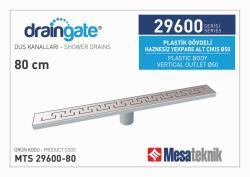 Mesa Teknik MTS 29600 Plastik Gövdeli Klasik Seri Alttan Çıkışlı Ø50 mm Duş Kanalı — 80 cm