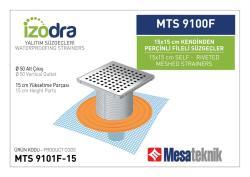 Mesa Teknik Izodra Kendinden Perçinli Fileli Süzgeç Sistemi (MTS 8900F–9300F) — 15x15 cm, Alt Çıkış Ø50 mm, 15 cm