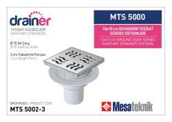 Mesa Teknik Drainer Duvardibi Tesisat Süzgeci (MTS 4900–5300) — 10x10 cm, Alt Çıkış Ø70 mm, 3 cm