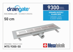 Mesa Teknik MTS 9300 Seramik Seviyeli Klasik Seri Duş Kanalı — 50 cm, Paslanmaz