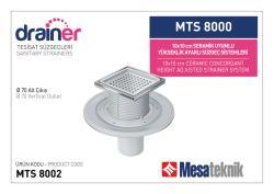 Mesa Teknik Drainer Seramik Uyumlu Yükseklik Ayarlı Süzgeç (MTS 8000 / 8100) — 10x10 cm, Alt Çıkış Ø70 mm